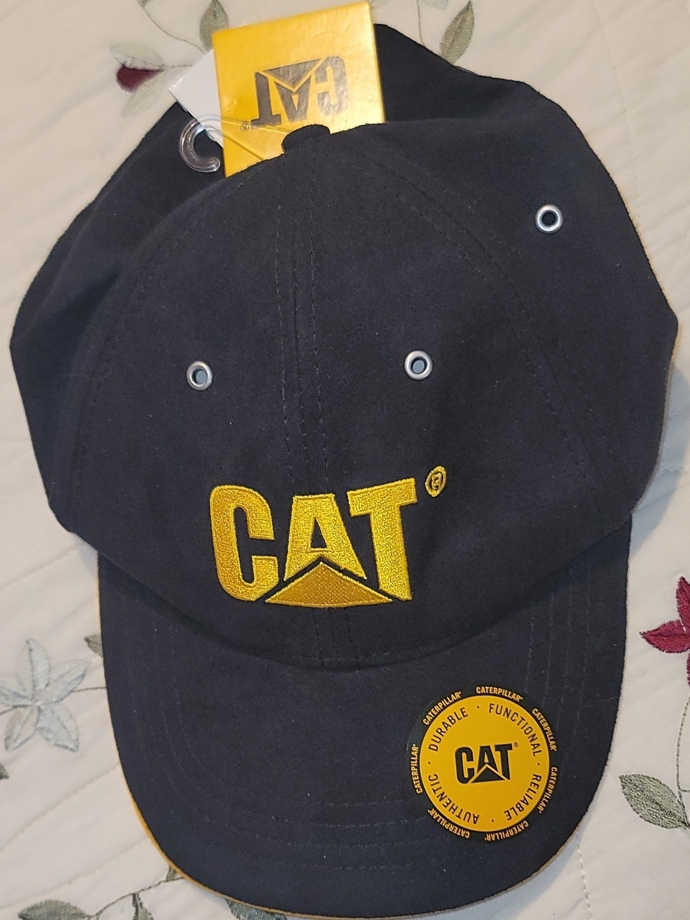 Caterpillar Black and Yellow Embroidered Logo Cap NWT
